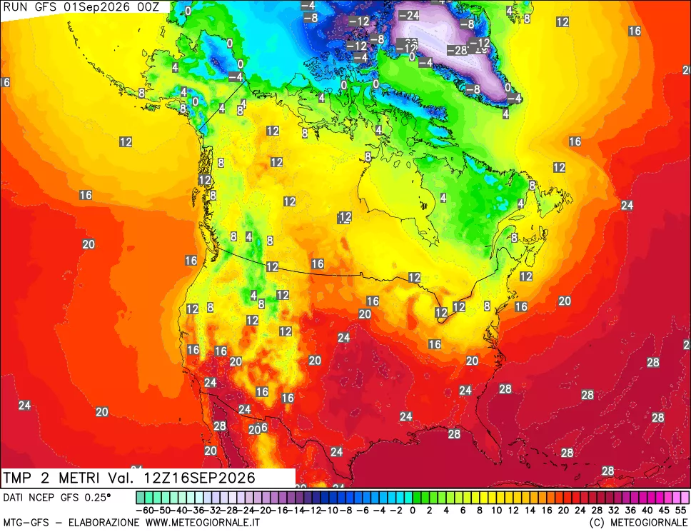 mappa Temp 2 metri
