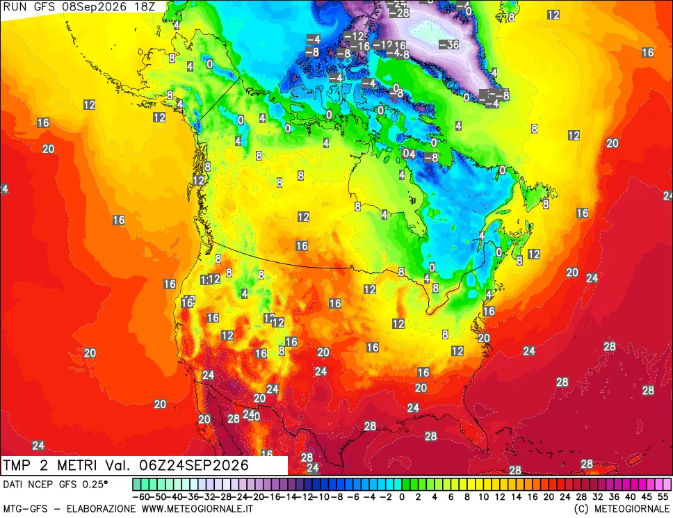 mappa Temp 2 metri