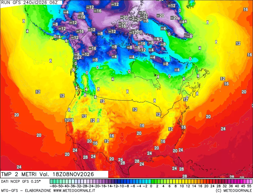 mappa Temp 2 metri