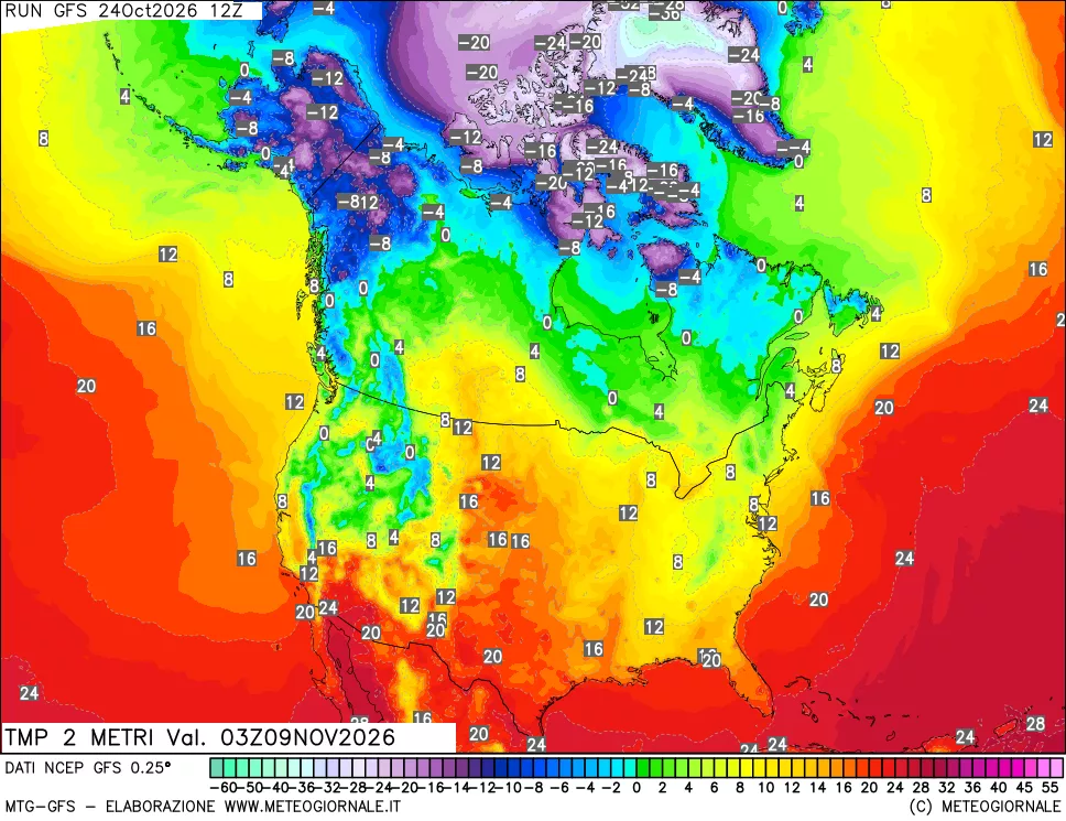 mappa Temp 2 metri