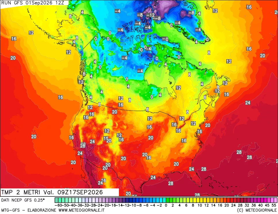 mappa Temp 2 metri