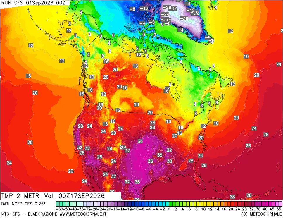 mappa Temp 2 metri