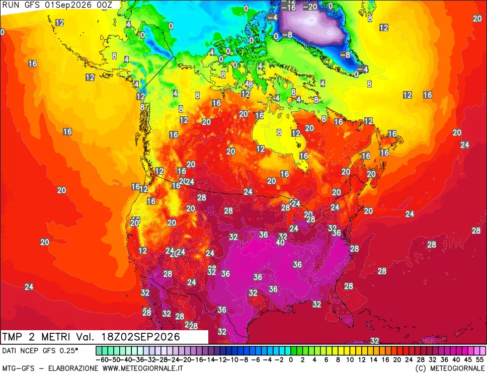 mappa Temp 2 metri