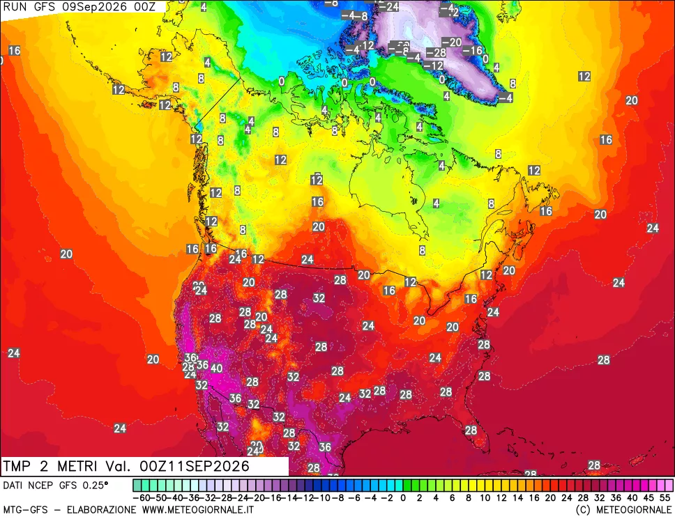 mappa Temp 2 metri