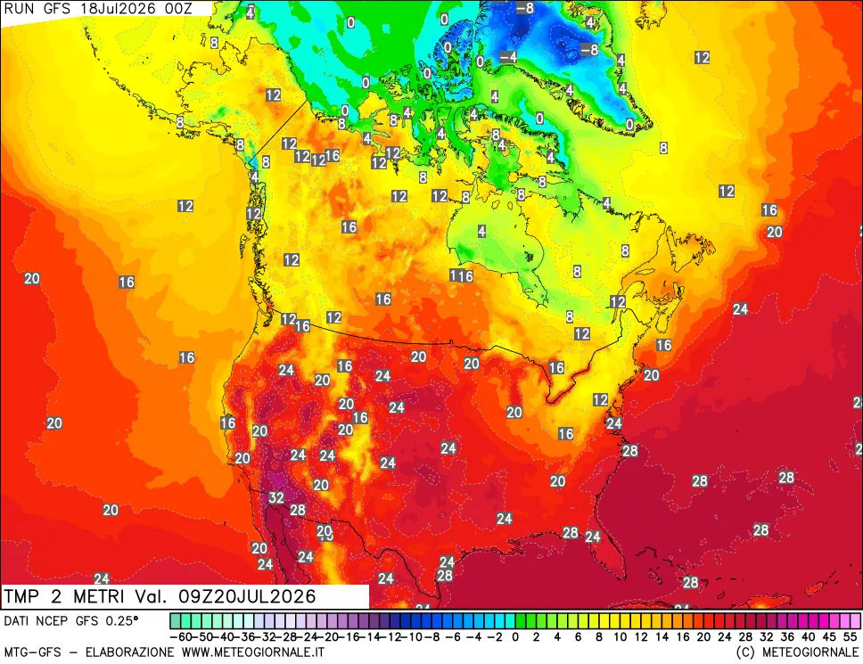 mappa Temp 2 metri