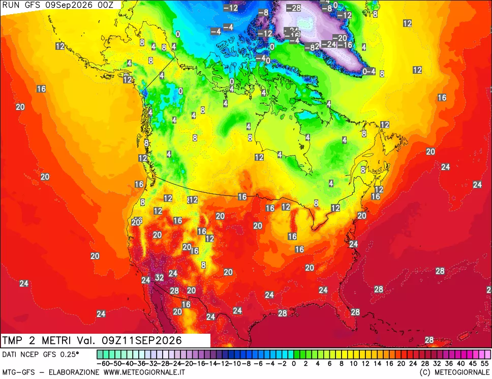 mappa Temp 2 metri