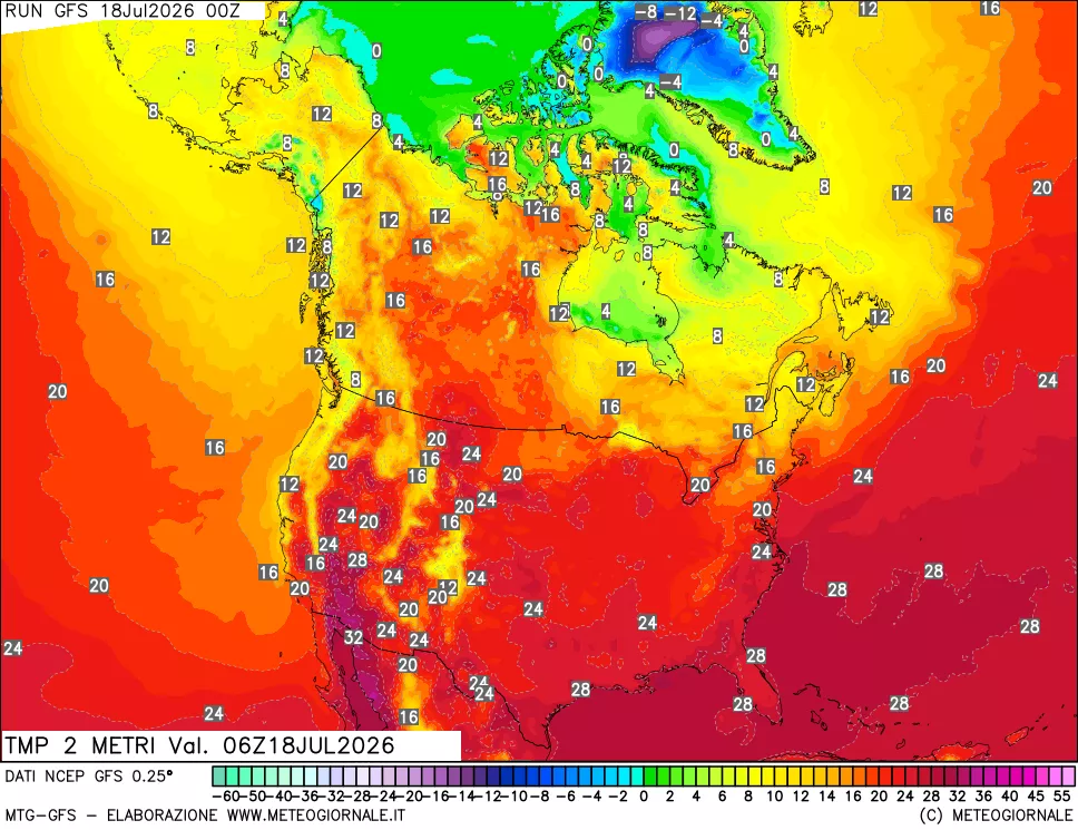 mappa Temp 2 metri
