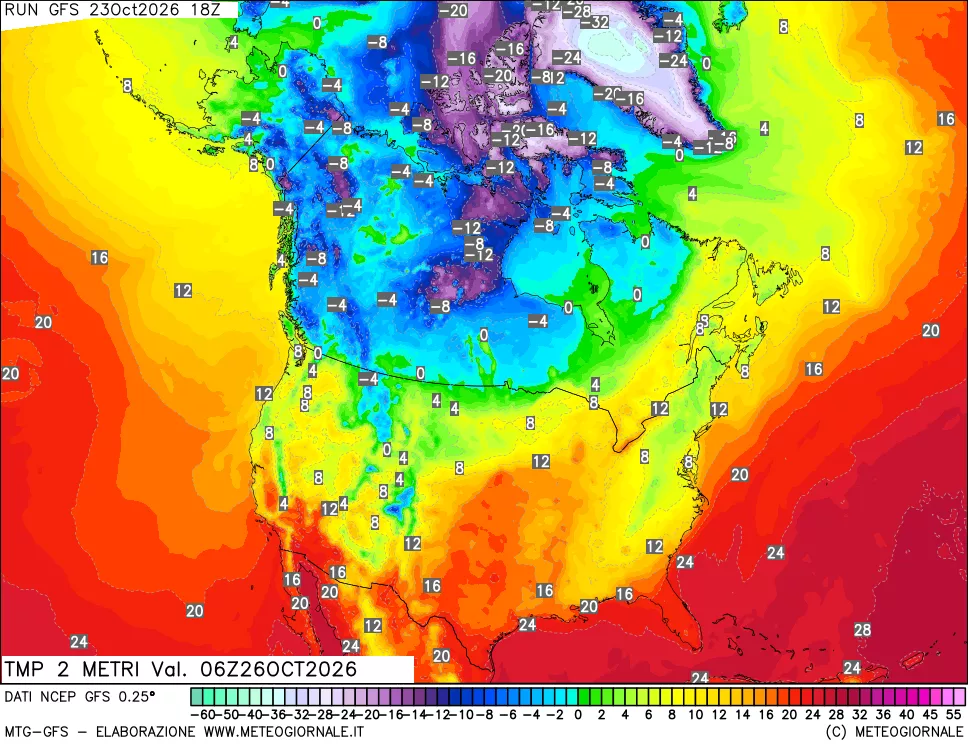 mappa Temp 2 metri