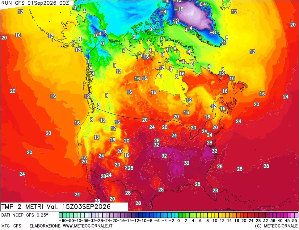 mappa Temp 2 metri