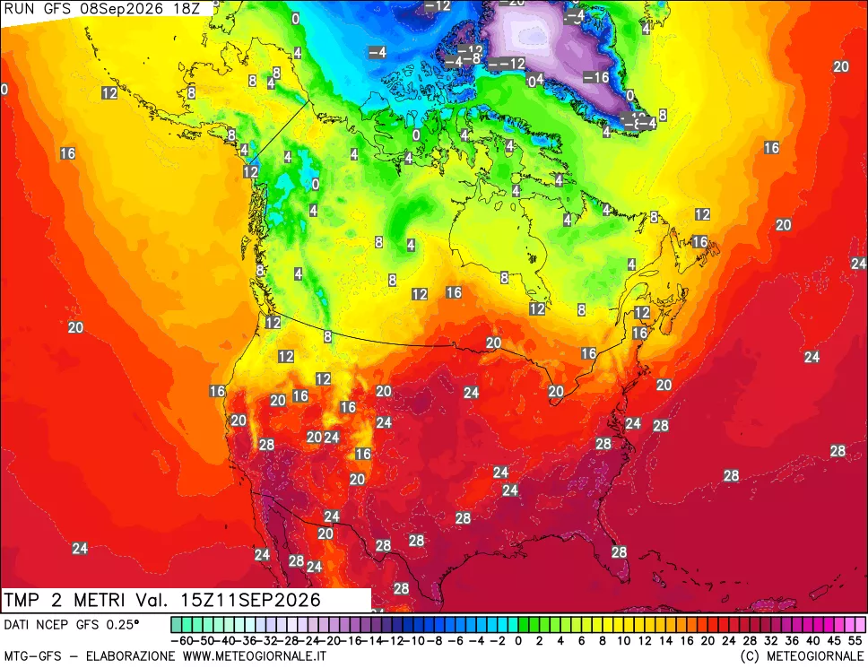 mappa Temp 2 metri