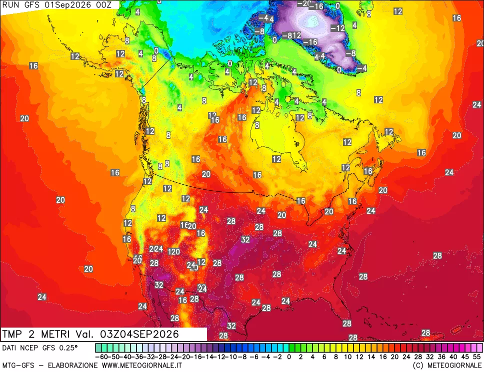 mappa Temp 2 metri