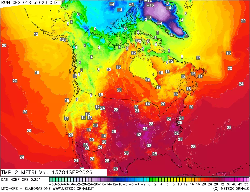 mappa Temp 2 metri