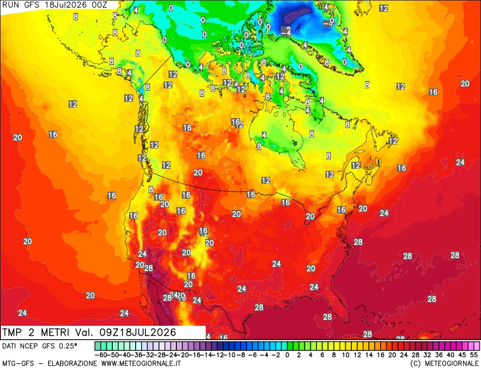 mappa Temp 2 metri