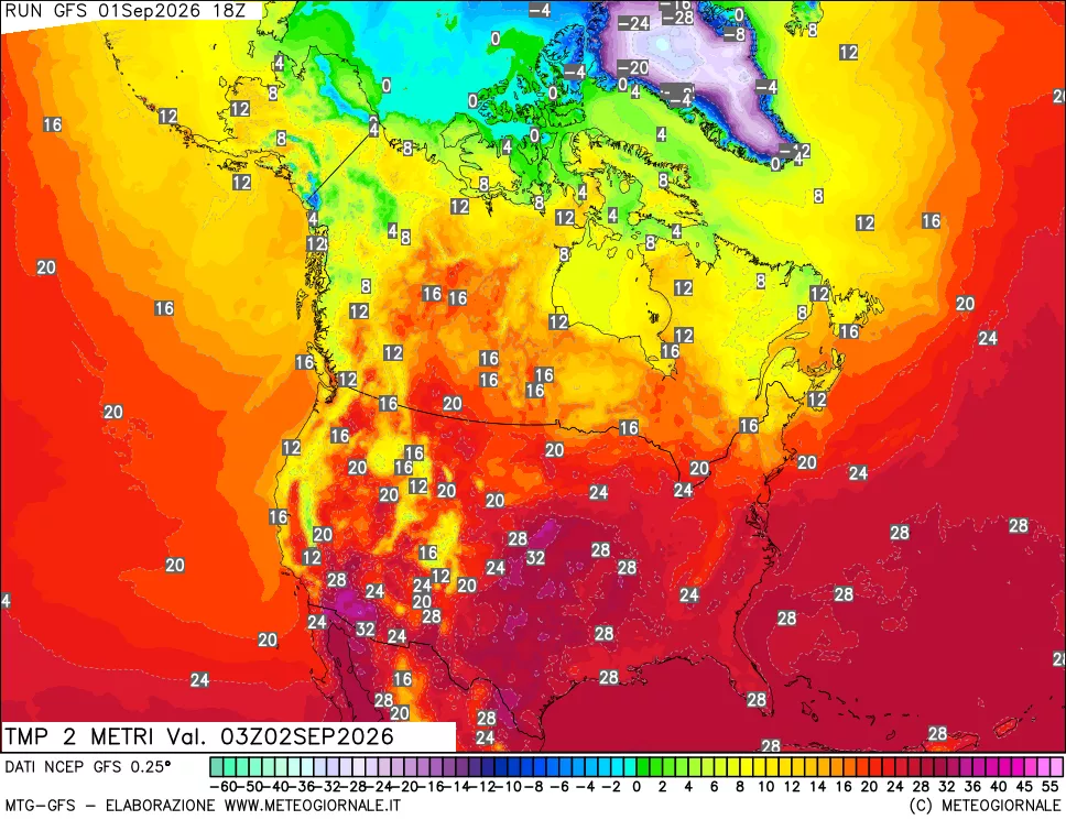 mappa Temp 2 metri