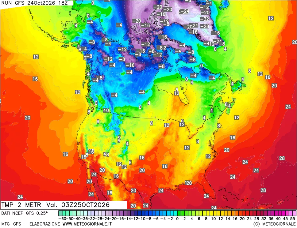 mappa Temp 2 metri