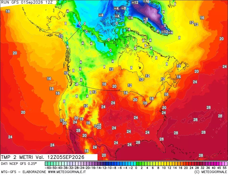 mappa Temp 2 metri