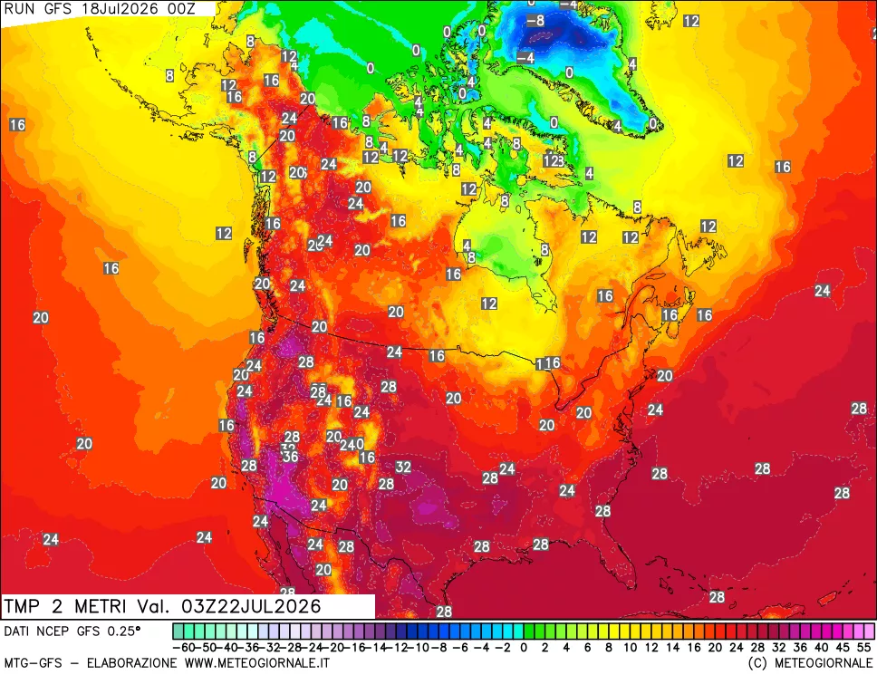 mappa Temp 2 metri