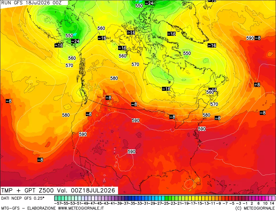 mappa 500 hPa Temp + GPT