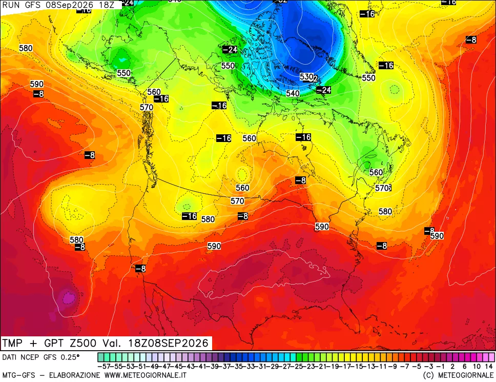 mappa 500 hPa Temp + GPT