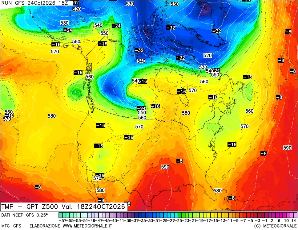mappa 500 hPa Temp + GPT