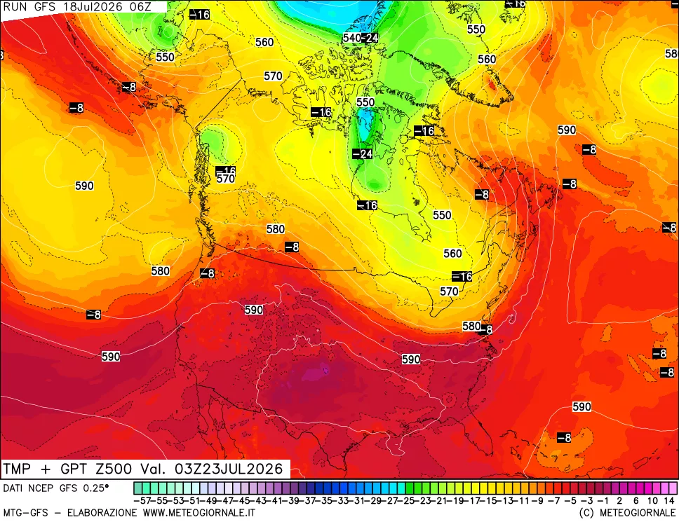mappa 500 hPa Temp + GPT