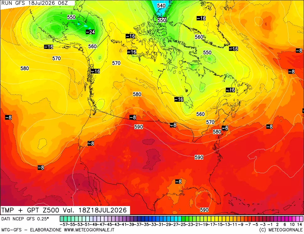 mappa 500 hPa Temp + GPT
