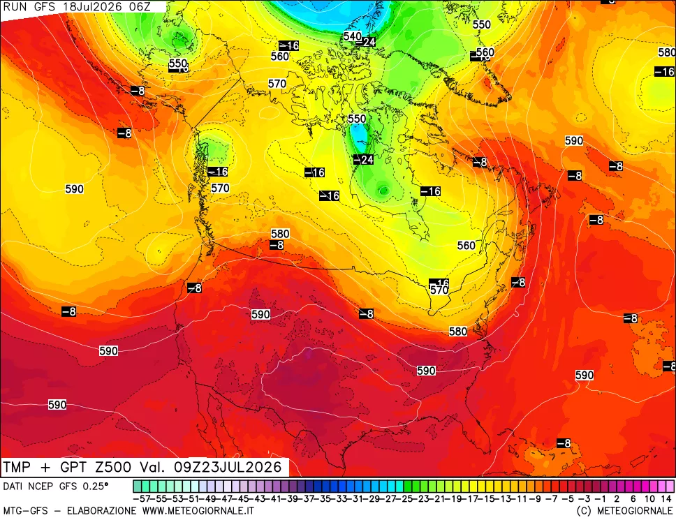 mappa 500 hPa Temp + GPT