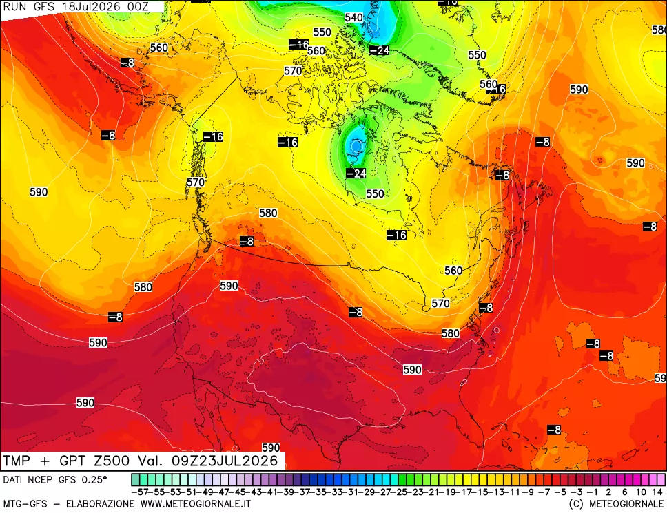 mappa 500 hPa Temp + GPT