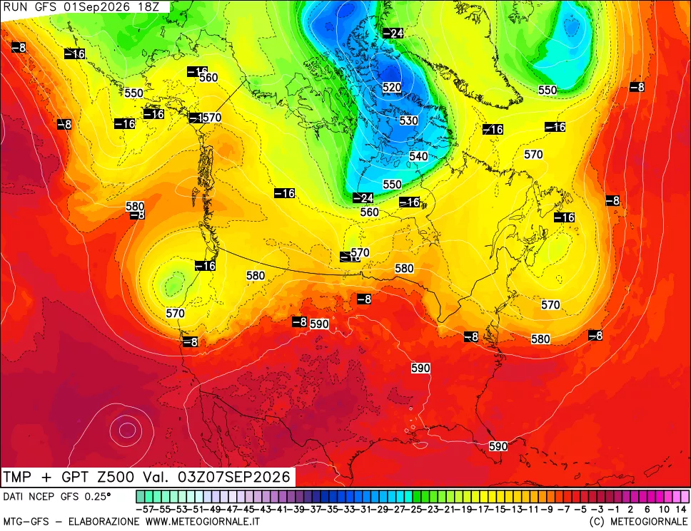 mappa 500 hPa Temp + GPT
