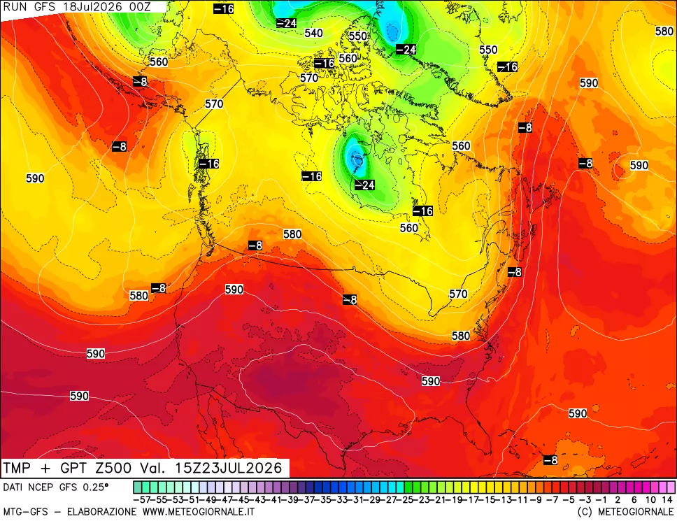 mappa 500 hPa Temp + GPT