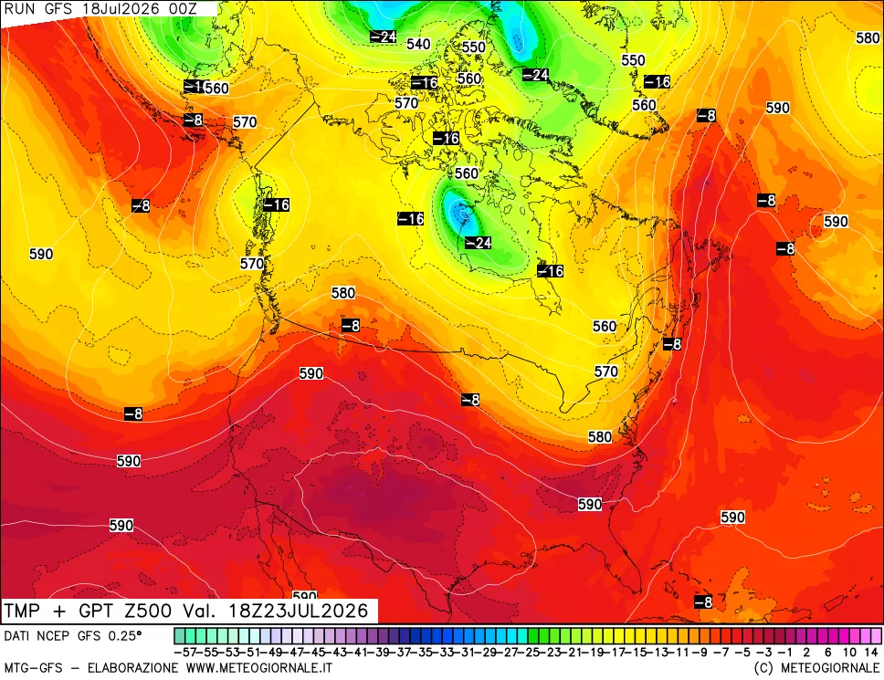 mappa 500 hPa Temp + GPT
