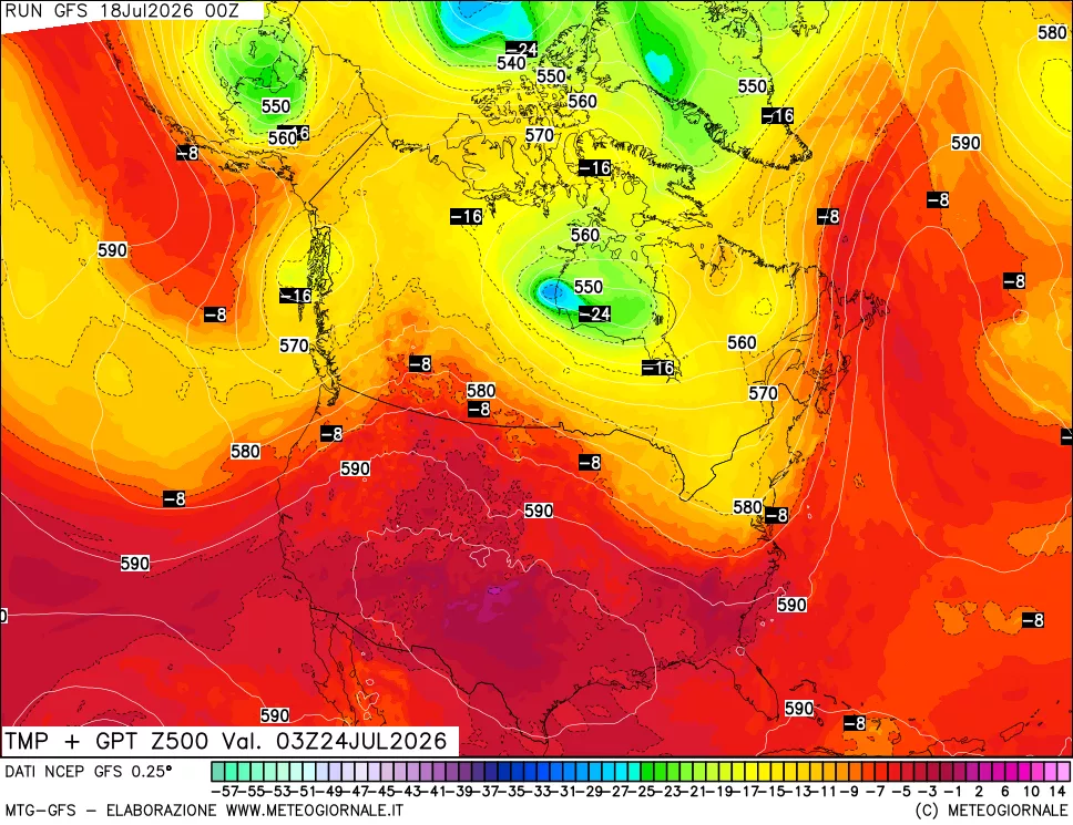 mappa 500 hPa Temp + GPT