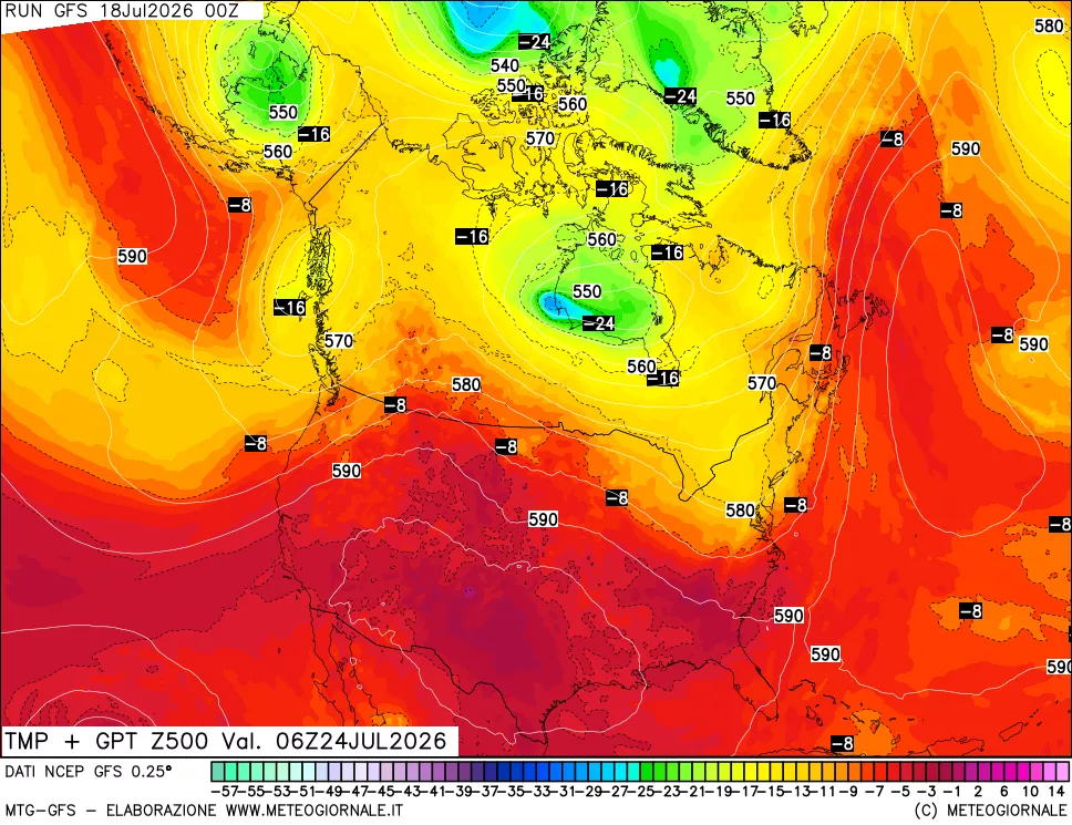mappa 500 hPa Temp + GPT