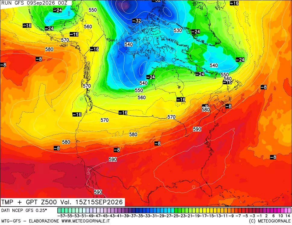 mappa 500 hPa Temp + GPT