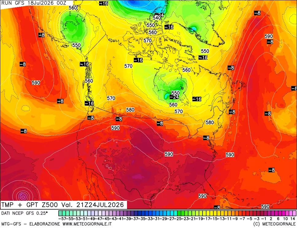 mappa 500 hPa Temp + GPT