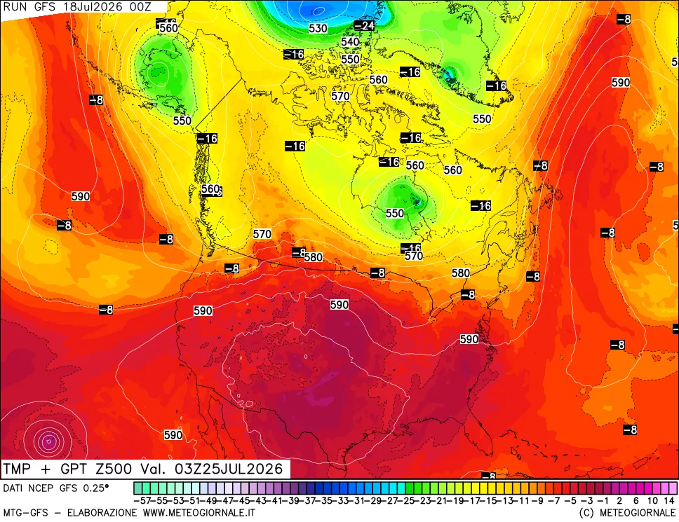 mappa 500 hPa Temp + GPT