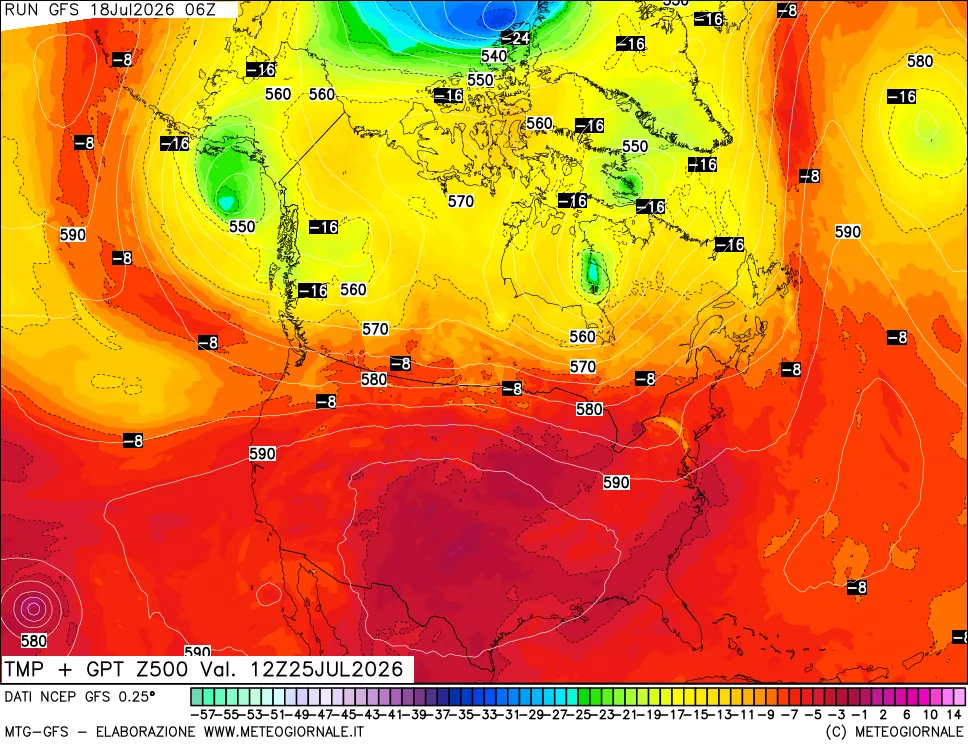 mappa 500 hPa Temp + GPT