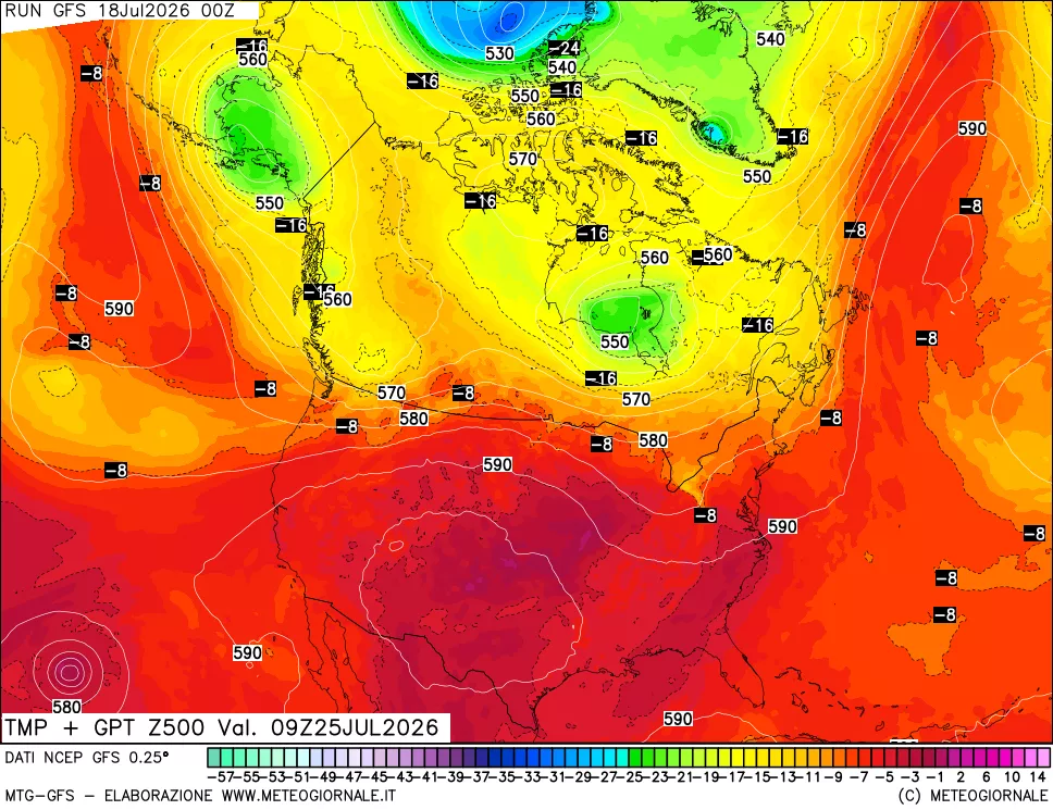mappa 500 hPa Temp + GPT
