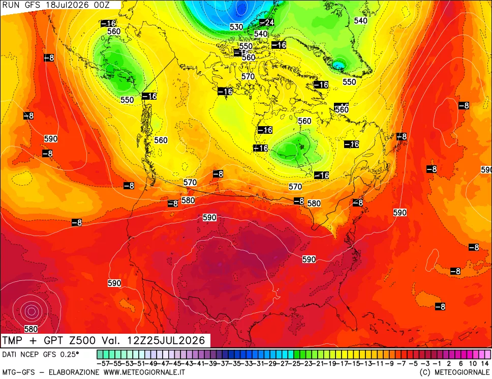 mappa 500 hPa Temp + GPT