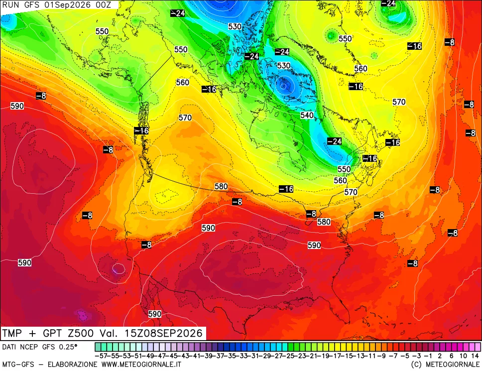mappa 500 hPa Temp + GPT