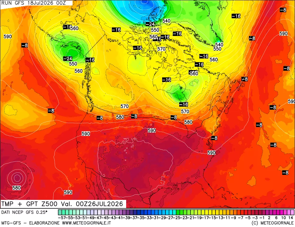 mappa 500 hPa Temp + GPT