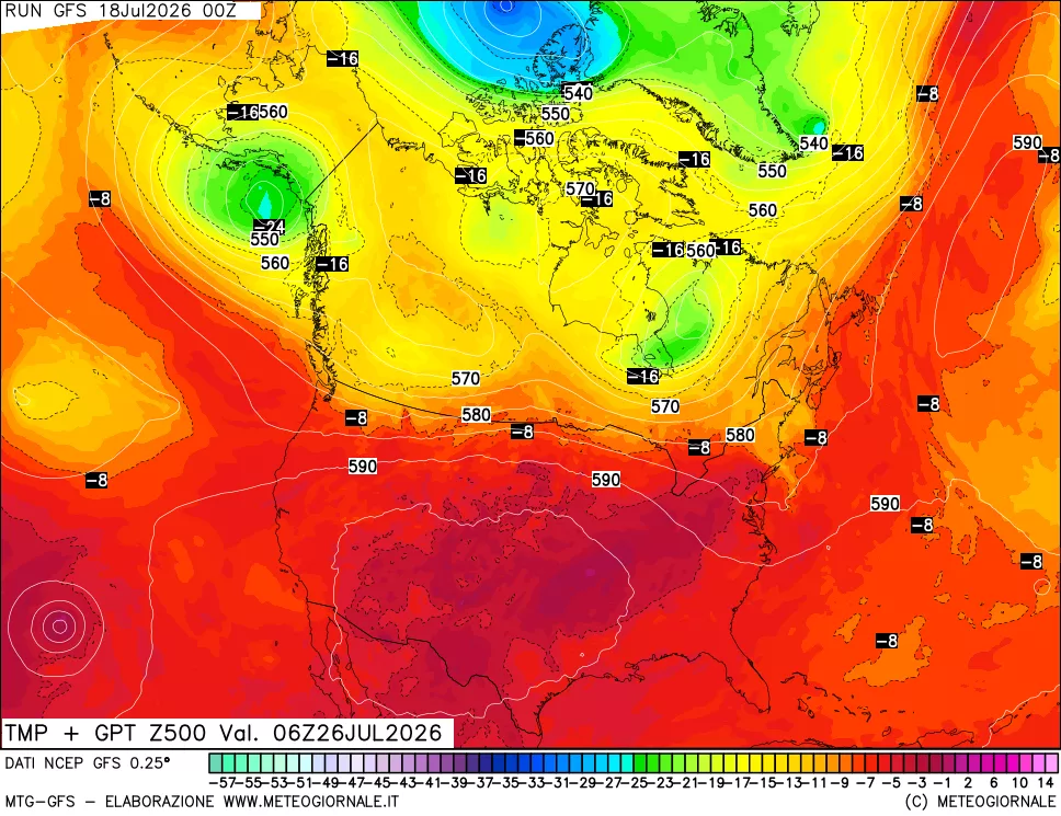 mappa 500 hPa Temp + GPT