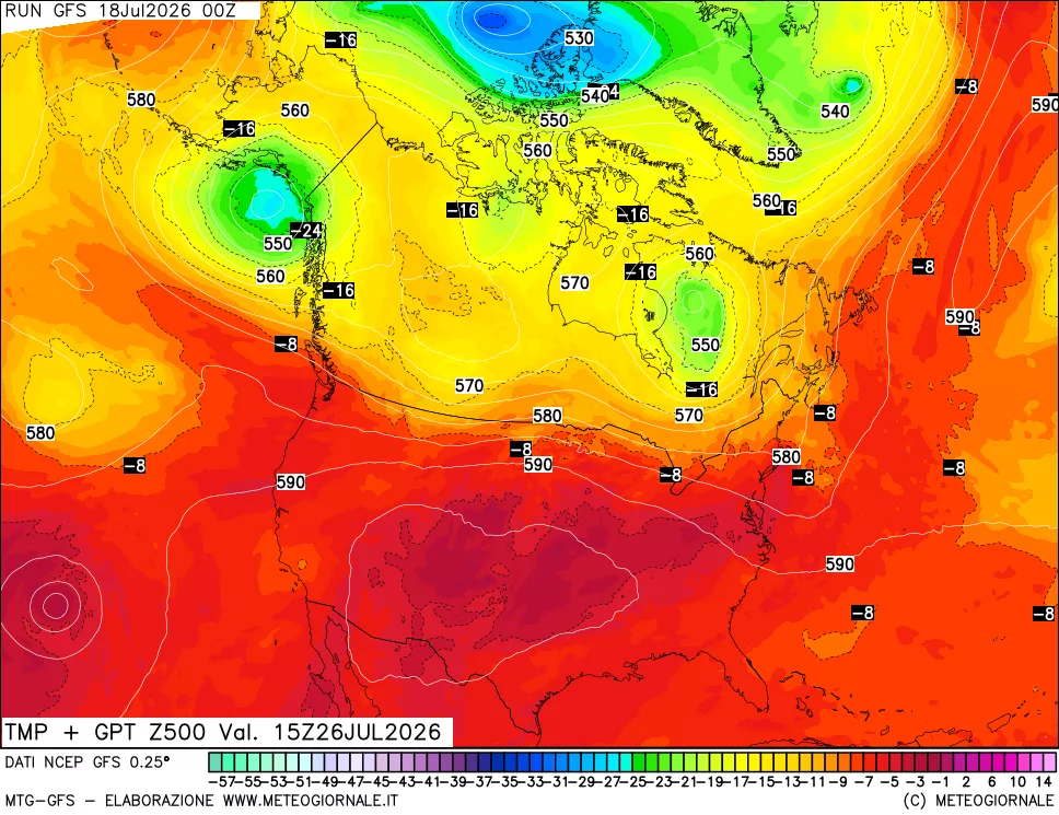mappa 500 hPa Temp + GPT