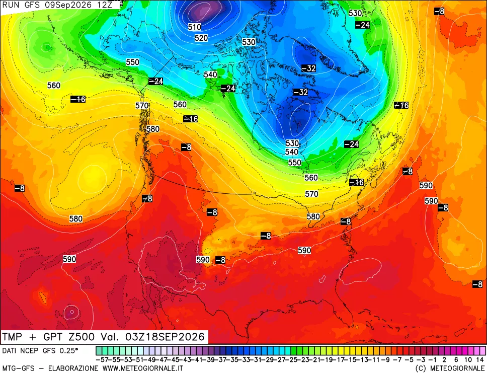 mappa 500 hPa Temp + GPT