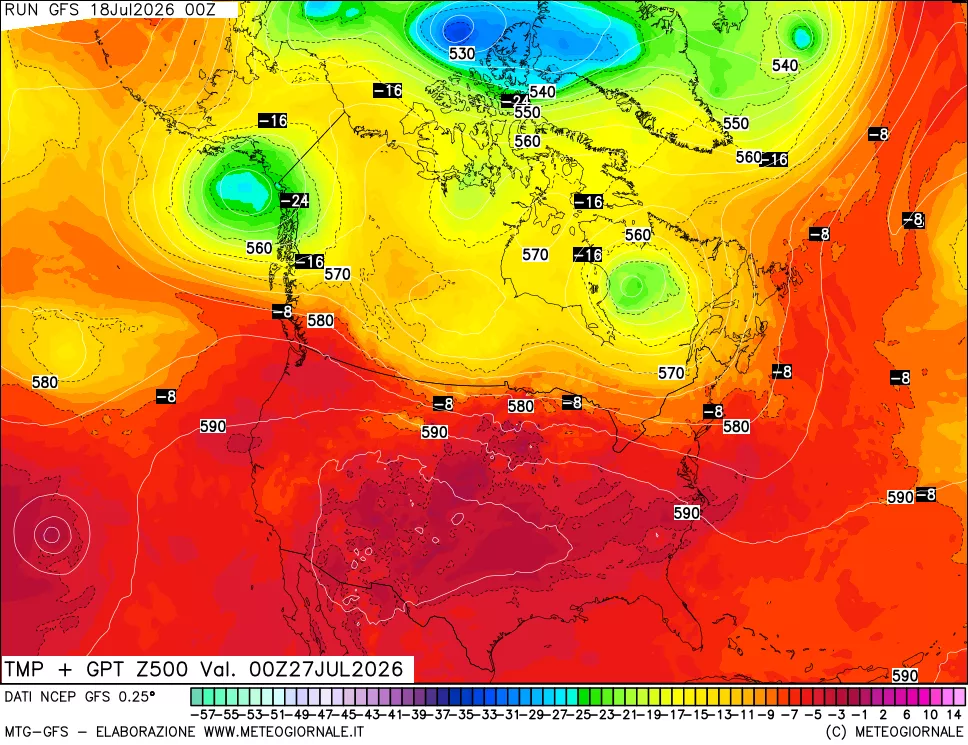 mappa 500 hPa Temp + GPT