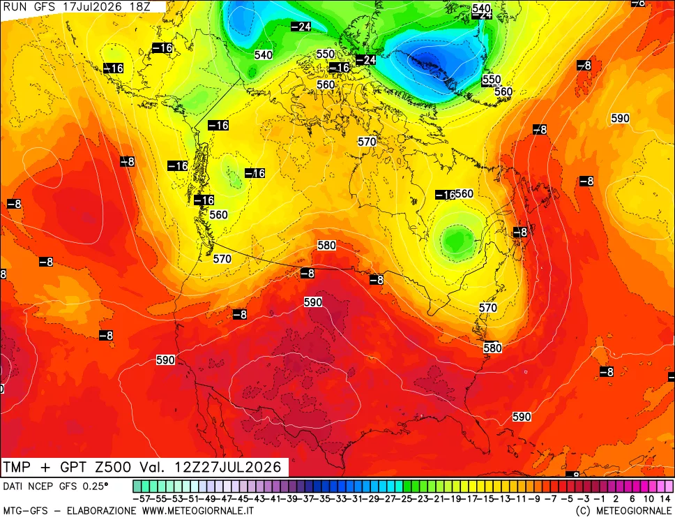 mappa 500 hPa Temp + GPT