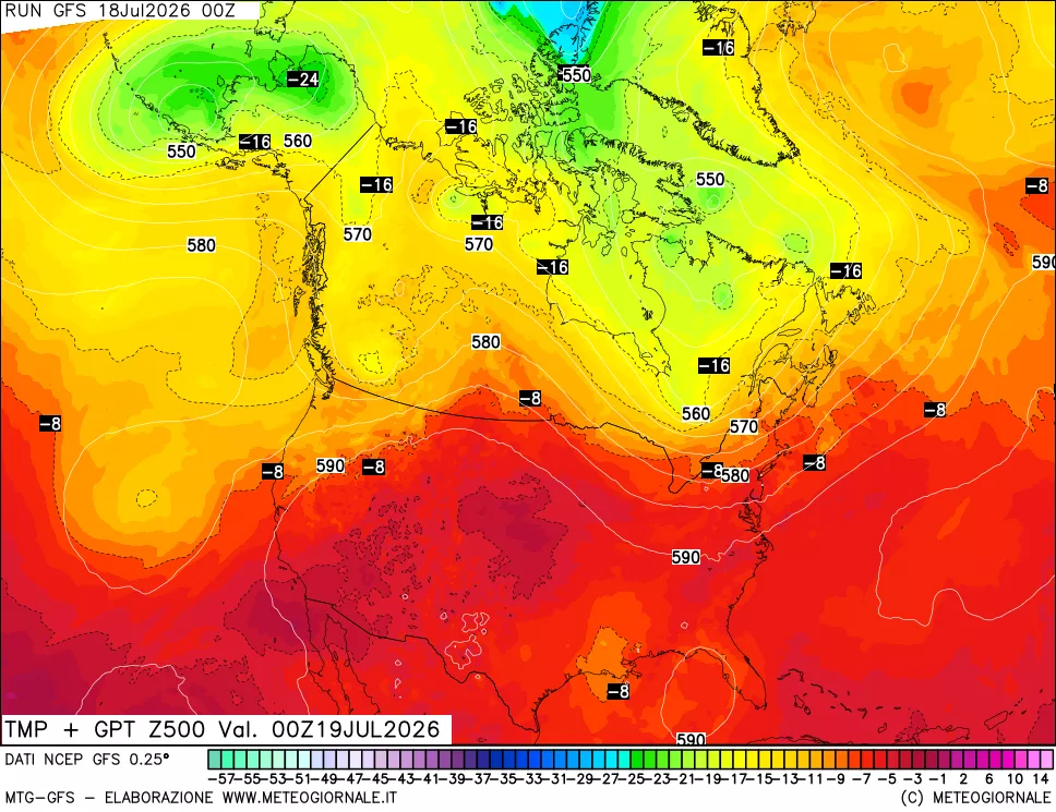 mappa 500 hPa Temp + GPT