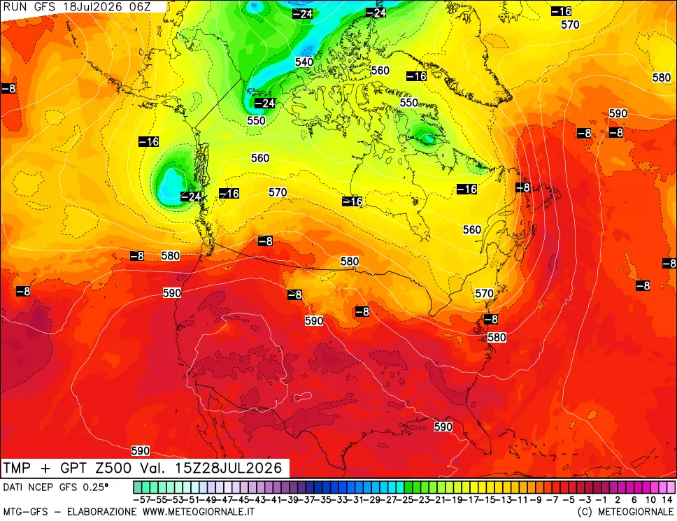 mappa 500 hPa Temp + GPT