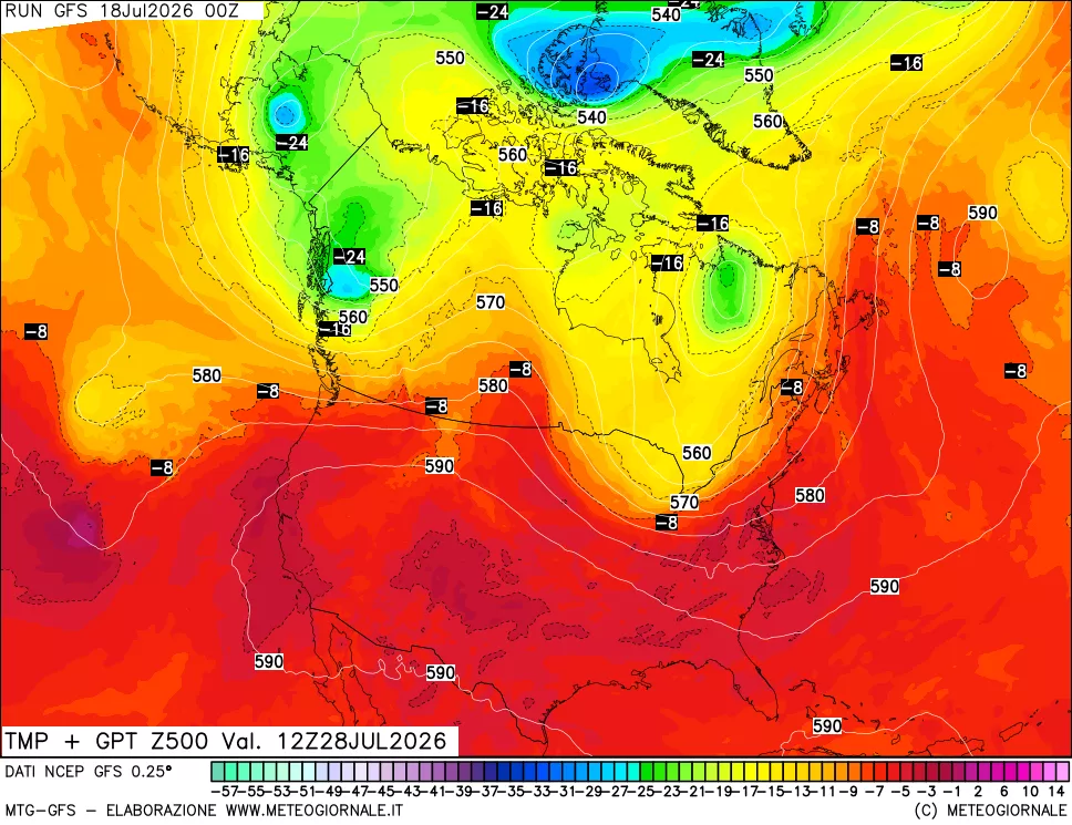 mappa 500 hPa Temp + GPT