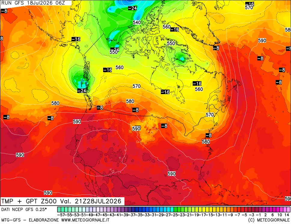 mappa 500 hPa Temp + GPT
